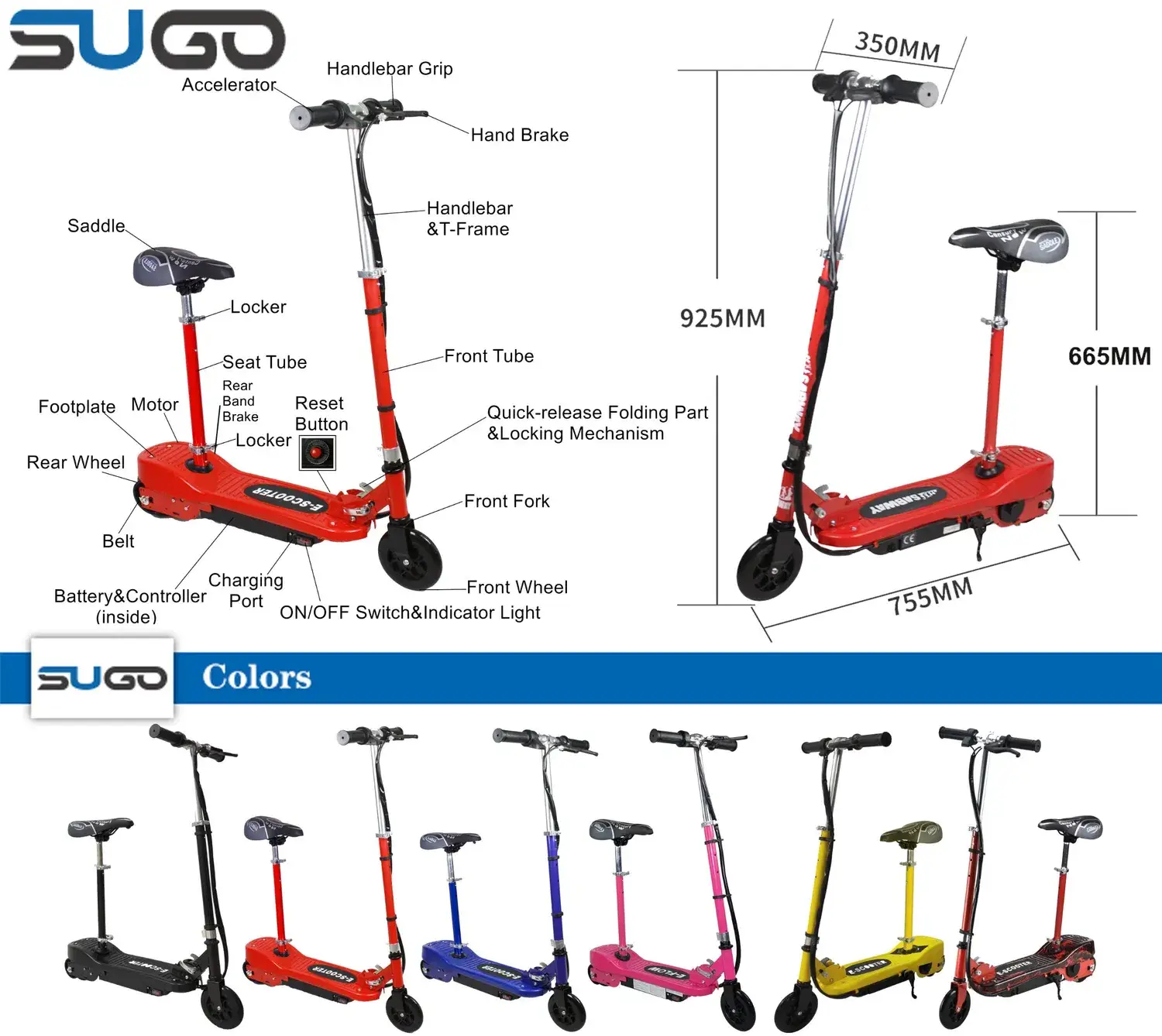 Xe điện E-Scooter tích hợp ghế gập dành cho bé