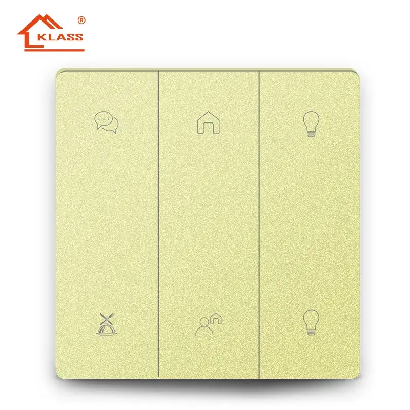 Thiết bị điều khiển ánh sáng tường thông minh WiFi Tuya cho khách sạn và nhà ở - Công tắc cảm ứng 1/2/3/4 gang