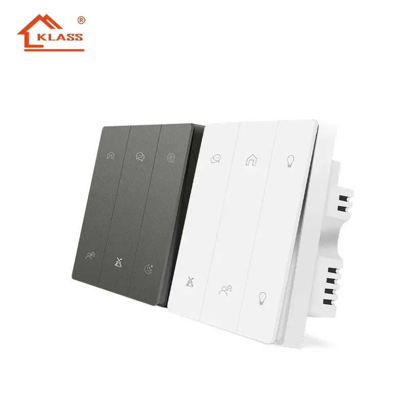 Thiết bị điều khiển ánh sáng tường thông minh WiFi Tuya cho khách sạn và nhà ở - Công tắc cảm ứng 1/2/3/4 gang