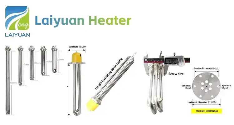 Bộ gia nhiệt điện trở dạng phẳng Laiyuan 220V 1500W 3u cho việc đun nước chìm hình ảnh 17-description