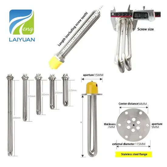 Bộ gia nhiệt điện trở dạng phẳng Laiyuan 220V 1500W 3u cho việc đun nước chìm