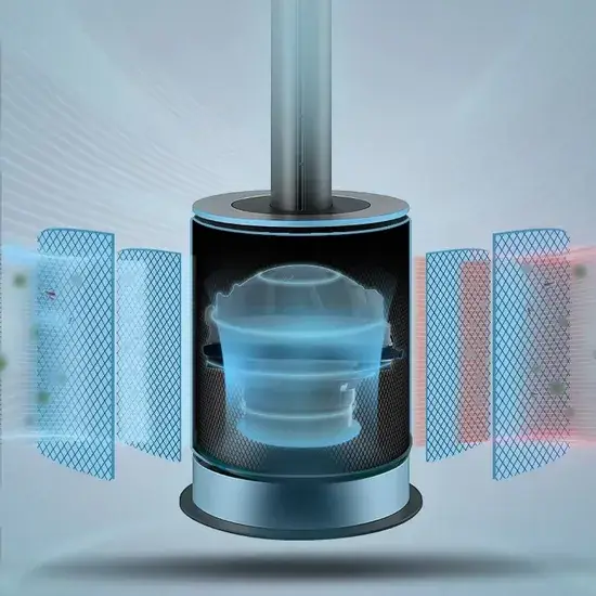 Quạt đứng không cánh OEM ODM với điều khiển thông minh Tuya và đèn ngủ, tích hợp máy lọc không khí