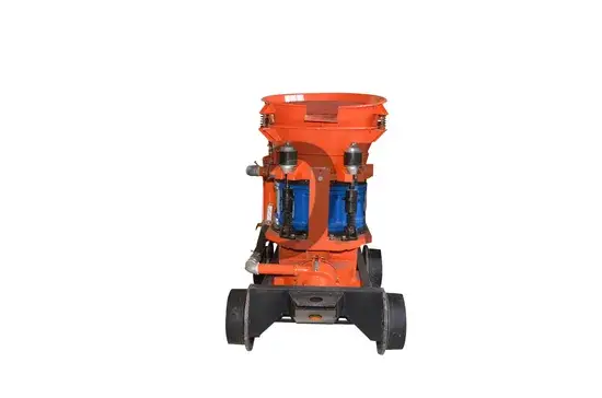 Máy phun bê tông khô gắn trên xe tải: thiết bị an toàn cho việc phun bê tông trên sườn hầm với áp lực thấp hình ảnh 1-description