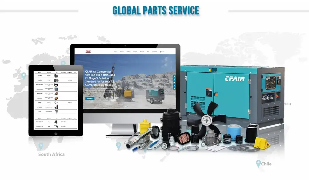 Máy nén vít Cfair cho động cơ diesel - Sản phẩm xuất khẩu chất lượng, áp suất 7bar hình ảnh 21-description