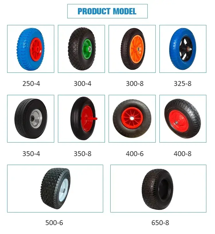10 Inch 3.00-4 Bánh xe bán hơi phẳng 260X85mm, Sản xuất tại Trung Quốc, Bánh xe PU Foam không cần bơm hình ảnh 17-description