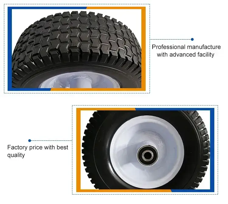 10 Inch 3.00-4 Bánh xe bán hơi phẳng 260X85mm, Sản xuất tại Trung Quốc, Bánh xe PU Foam không cần bơm hình ảnh 13-description