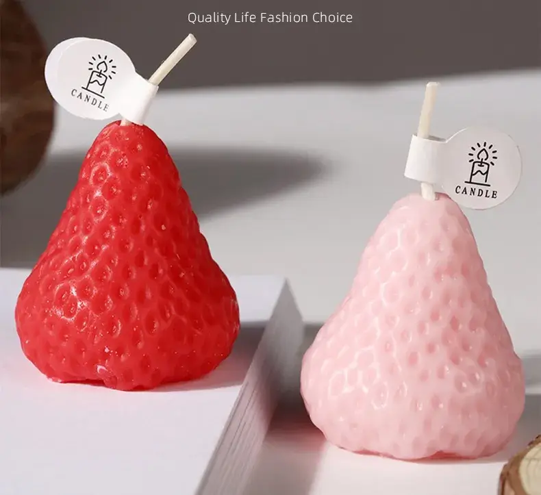 Được sản xuất trực tiếp - Nến thơm hình dâu tây với hương ngọt ngào hình ảnh 14-description