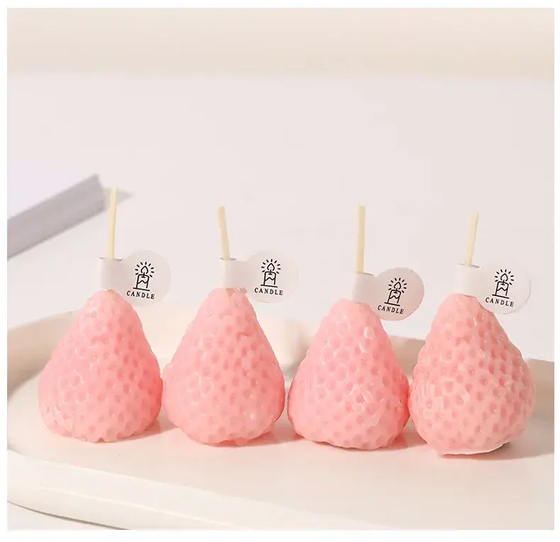 Được sản xuất trực tiếp - Nến thơm hình dâu tây với hương ngọt ngào hình ảnh 15-description