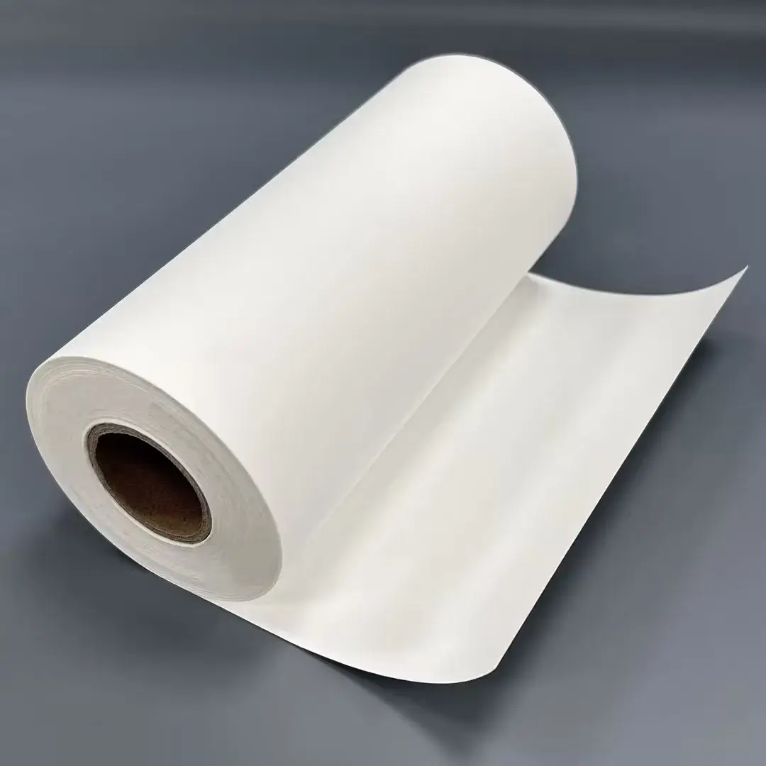 Cuộn nhãn dán phim PP tổng hợp màu trắng mờ, chống nước, phù hợp cho máy in phun, có tính năng tự dính