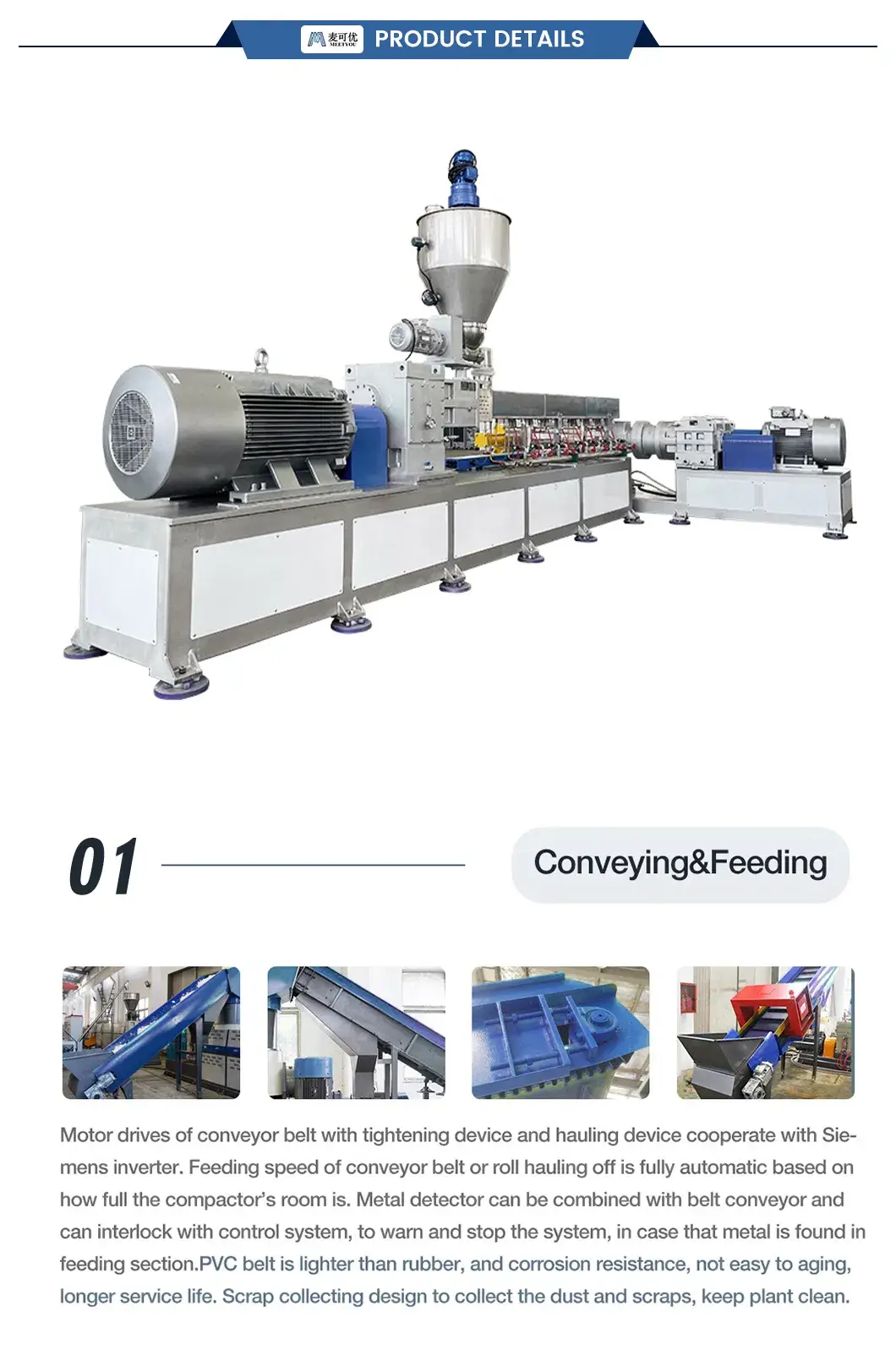 Máy nghiền nhựa PE/PP Meetyou - Giải pháp sản xuất tái chế nhựa chất lượng cao từ nhà cung cấp Trung Quốc hình ảnh 16-description