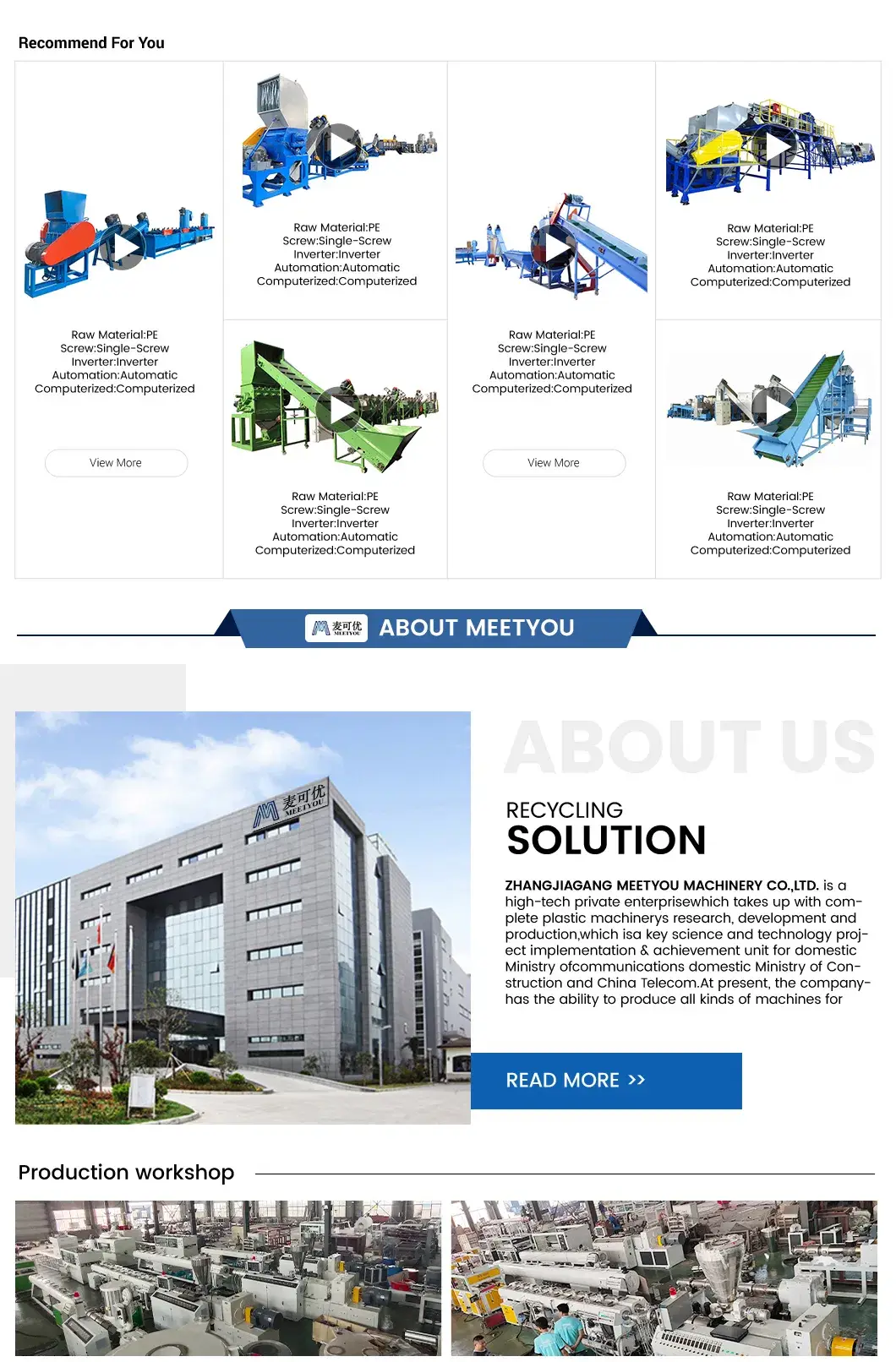 Máy nghiền nhựa PE/PP Meetyou - Giải pháp sản xuất tái chế nhựa chất lượng cao từ nhà cung cấp Trung Quốc hình ảnh 21-description