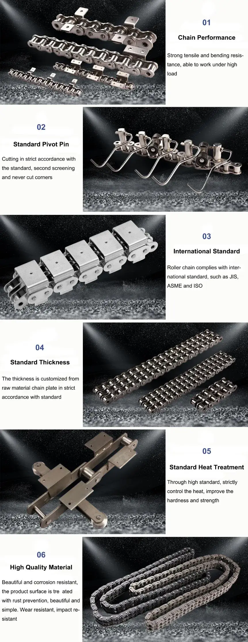 Chuỗi phẳng kim loại 38.1mm - Sản xuất từ thép không gỉ, với đỉnh phẳng hình ảnh 14-description