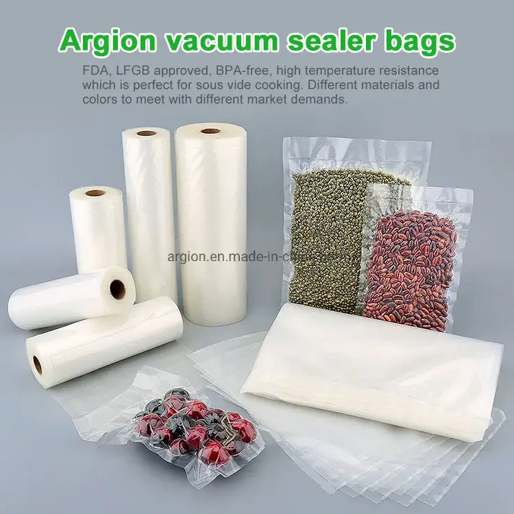 Cuộn túi bảo quản thực phẩm chân không kênh vi mô từ nhựa an toàn hình ảnh 12-description