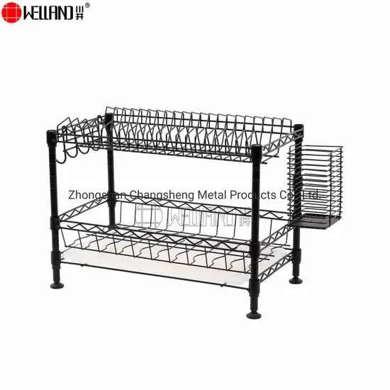 Giá để bát đĩa, cốc, dao kéo bằng vật liệu kim loại, sắp xếp không gian bếp