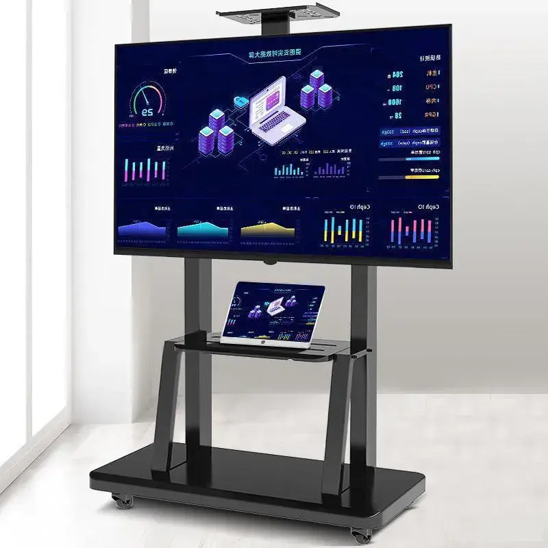 Thiết bị di động điều chỉnh chiều cao cho TV kích thước 32-65 inch với xe đẩy TV chịu tải 1500 hình ảnh 10-description