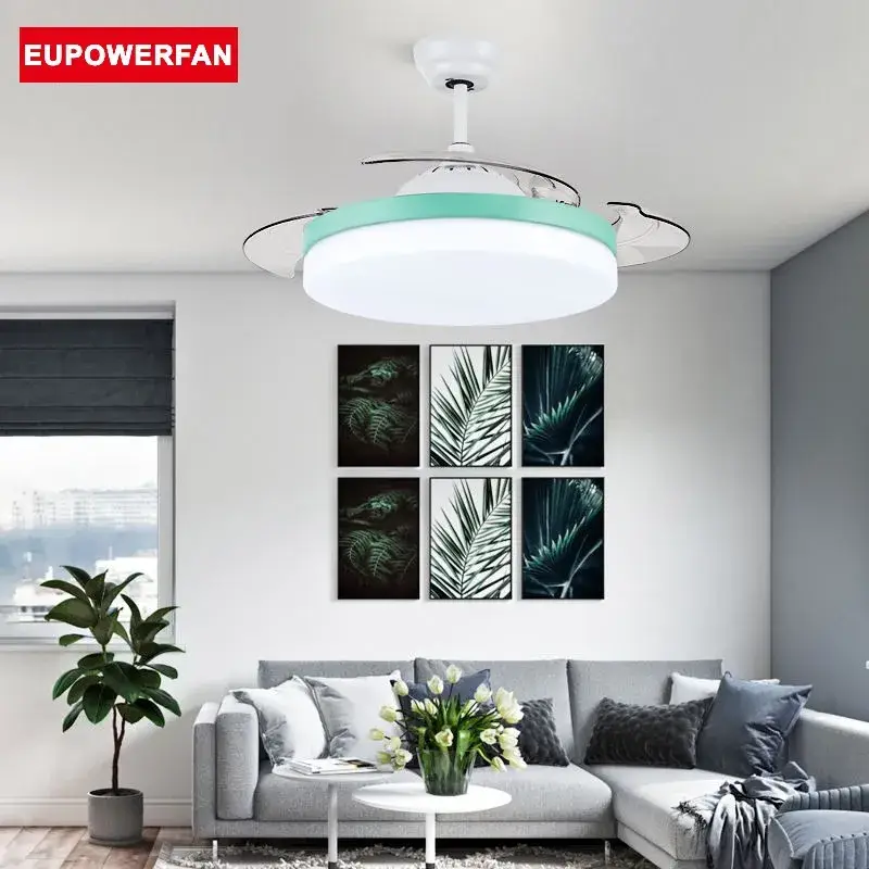 Quạt trần đèn LED phòng ngủ trong nhà tạo điểm nhấn hiện đại, đẳng cấp, kích thước 42 inch