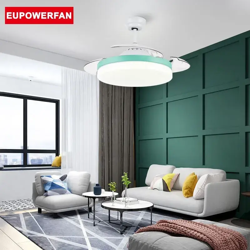 Quạt trần đèn LED phòng ngủ trong nhà tạo điểm nhấn hiện đại, đẳng cấp, kích thước 42 inch