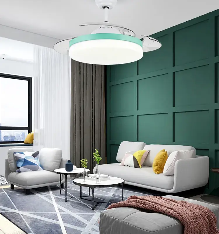 Quạt trần đèn LED phòng ngủ trong nhà tạo điểm nhấn hiện đại, đẳng cấp, kích thước 42 inch hình ảnh 12-description