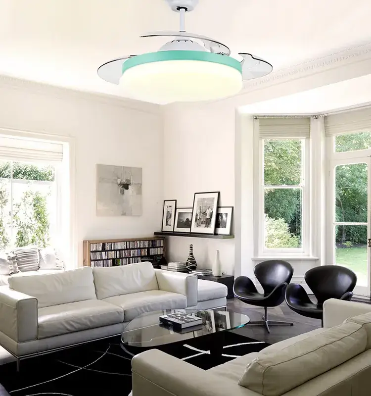 Quạt trần đèn LED phòng ngủ trong nhà tạo điểm nhấn hiện đại, đẳng cấp, kích thước 42 inch hình ảnh 13-description