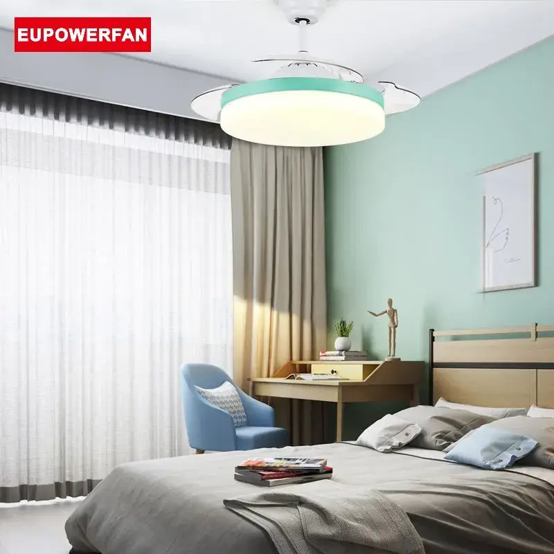 Quạt trần đèn LED phòng ngủ trong nhà tạo điểm nhấn hiện đại, đẳng cấp, kích thước 42 inch