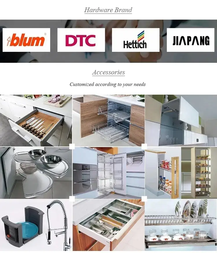 Tủ bếp MDF hiện đại với thiết kế nội thất cao cấp tùy chỉnh màu sắc hình ảnh 18-description