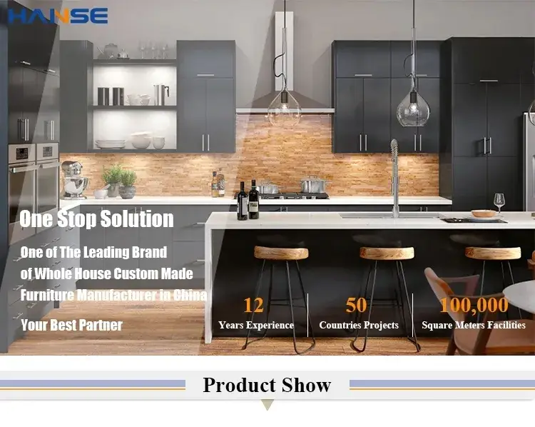 Tủ bếp MDF hiện đại với thiết kế nội thất cao cấp tùy chỉnh màu sắc hình ảnh 12-description