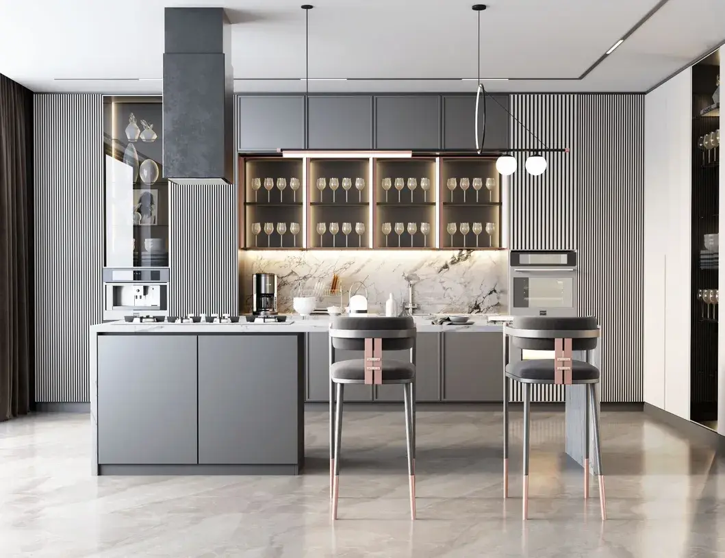 Thiết kế tủ bếp hiện đại cho dự án cải tạo nhà với phần đề xuất mới hình ảnh 12-description