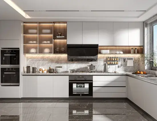 Thiết kế tủ bếp hiện đại cho dự án cải tạo nhà với phần đề xuất mới