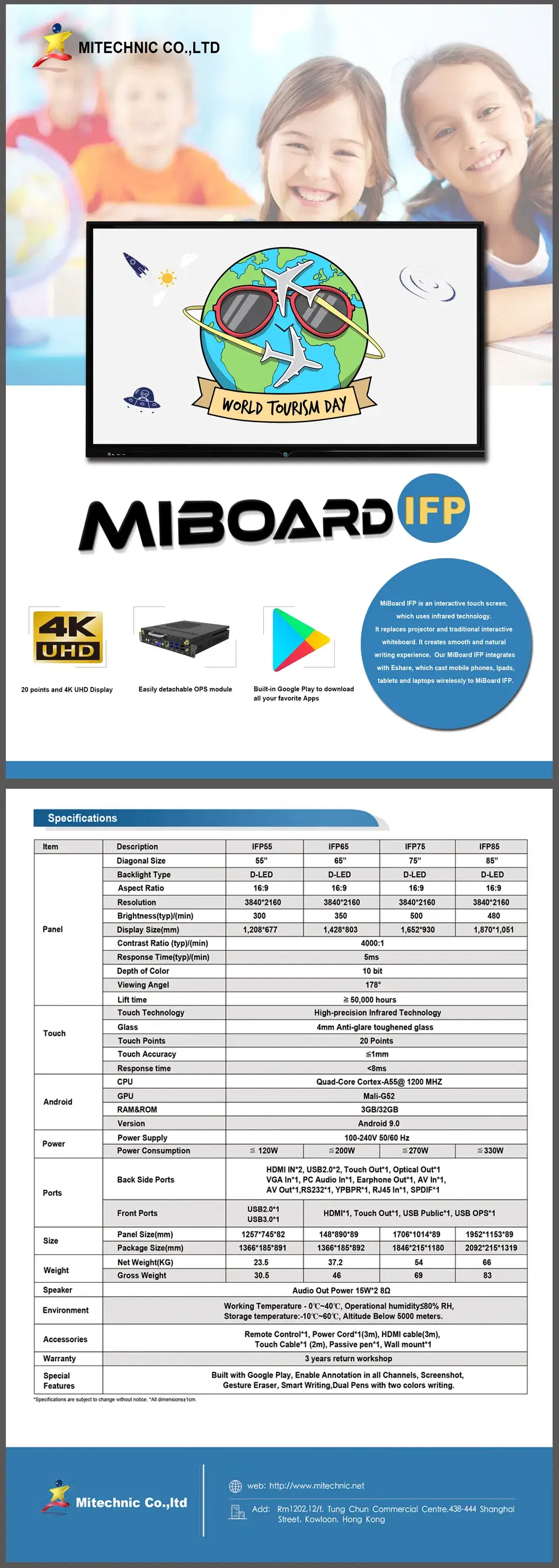 65-98 inch Miboard Bảng tương tác cảm ứng 4K cho cuộc họp và dạy học hình ảnh 12-description