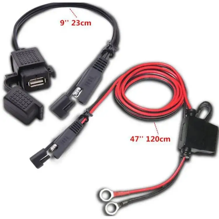 Bộ chuyển đổi cáp USB chống nước SAE có khả năng sạc nhanh 2.1A cho điện thoại, GPS, máy tính bảng và là phụ kiện không thể thiếu cho xe máy