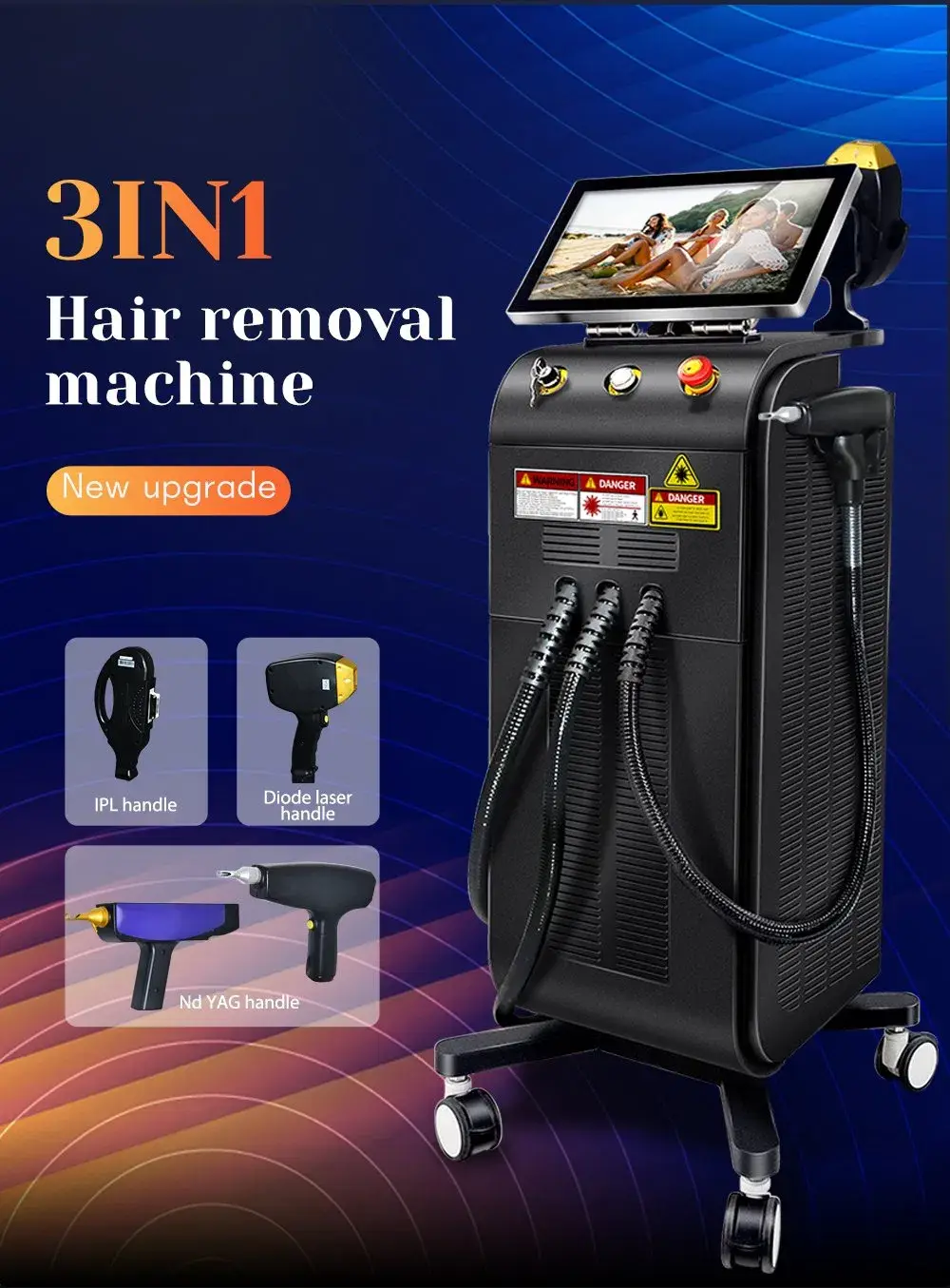 Thiết bị làm đẹp chuyên triệt lông, xóa hình xăm và trẻ hóa da với công nghệ laser diode đa chức năng IPL ND YAG hình ảnh 12-description