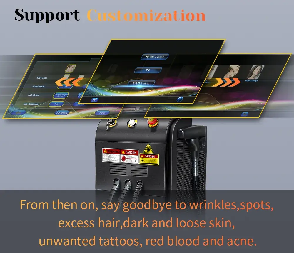 Thiết bị làm đẹp chuyên triệt lông, xóa hình xăm và trẻ hóa da với công nghệ laser diode đa chức năng IPL ND YAG hình ảnh 15-description
