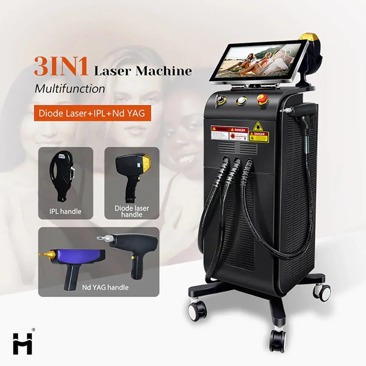 Thiết bị làm đẹp chuyên triệt lông, xóa hình xăm và trẻ hóa da với công nghệ laser diode đa chức năng IPL ND YAG