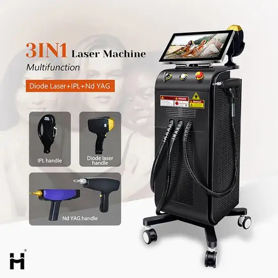 Thiết bị làm đẹp chuyên triệt lông, xóa hình xăm và trẻ hóa da với công nghệ laser diode đa chức năng IPL ND YAG