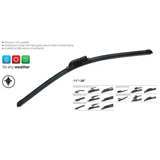 Lưỡi gạt nước kính chắn gió đa năng dạng U hoặc J - Giải pháp hiệu quả cho xe hơi của bạn