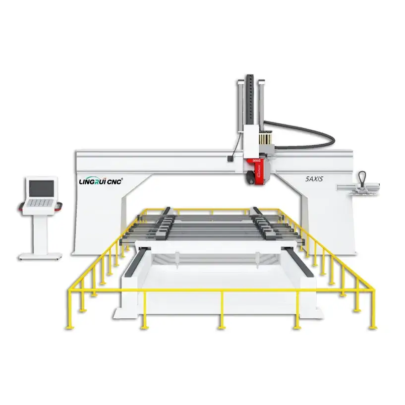 Máy Khắc Gỗ Đa Chức Năng Với Động Cơ Gear PLC và Công Nghệ 3D Mới - Máy Router Gỗ CNC 5 Trục hình ảnh 15-description
