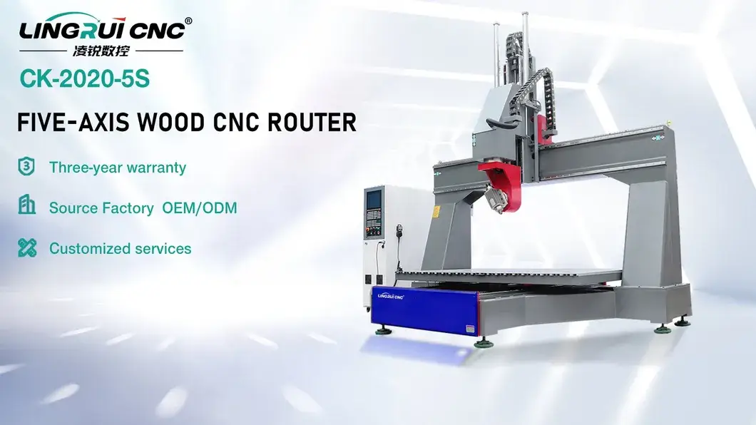 Máy Khắc Gỗ Đa Chức Năng Với Động Cơ Gear PLC và Công Nghệ 3D Mới - Máy Router Gỗ CNC 5 Trục hình ảnh 12-description