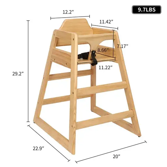 Ghế ăn cho trẻ em với thiết kế hiện đại và màu sắc tự nhiên từ chất liệu gỗ chắc chắn
