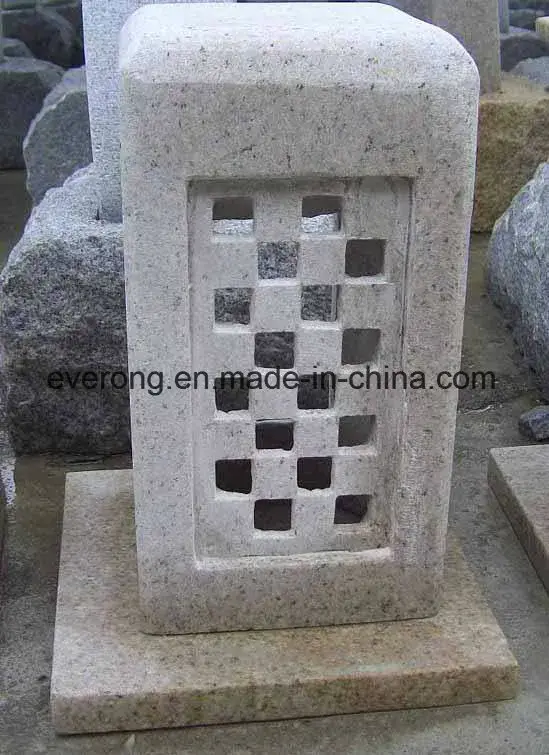 Đèn lồng đá granite tự nhiên màu xám/nâu cho không gian vườn ngoài trời hình ảnh 13-description