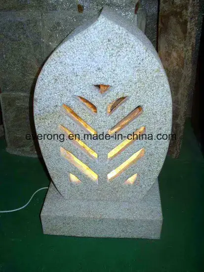 Đèn lồng đá granite tự nhiên màu xám/nâu cho không gian vườn ngoài trời