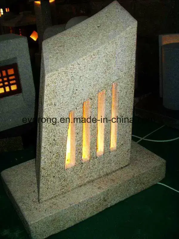 Đèn lồng đá granite tự nhiên màu xám/nâu cho không gian vườn ngoài trời