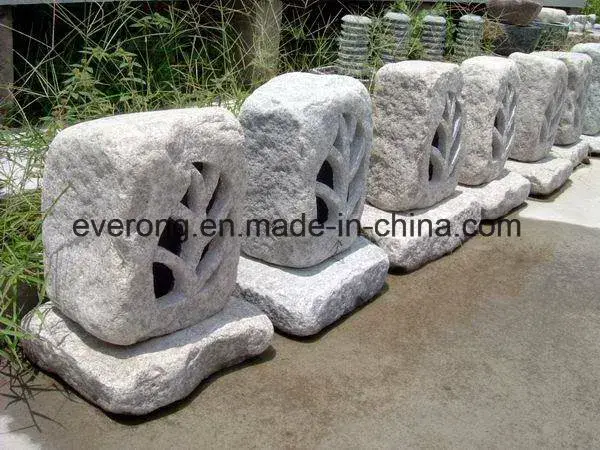 Đèn lồng đá granite tự nhiên màu xám/nâu cho không gian vườn ngoài trời hình ảnh 14-description