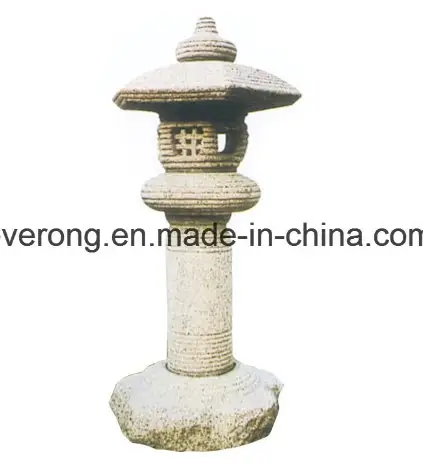 Đèn lồng đá granite tự nhiên màu xám/nâu cho không gian vườn ngoài trời hình ảnh 15-description