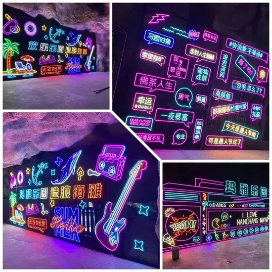 Vỏ ống tạo ánh sáng LED neon với vật liệu tùy chỉnh, phát ra sắc thái màu sắc đa dạng cho biển hiệu và cảnh quan