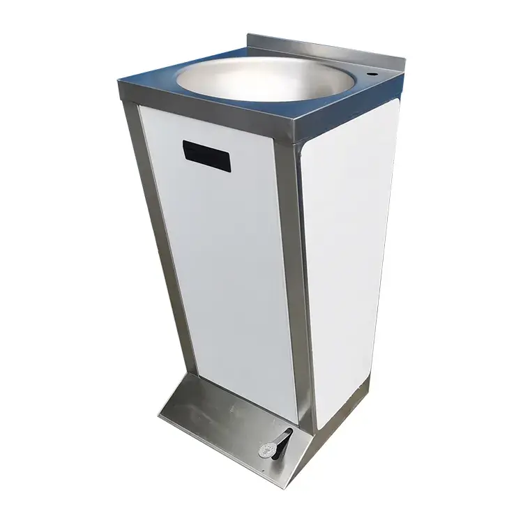 304 bồn rửa công cộng thép không gỉ với chậu rửa tay thông minh điều khiển bằng bàn đạp - Mẫu thiết kế mới