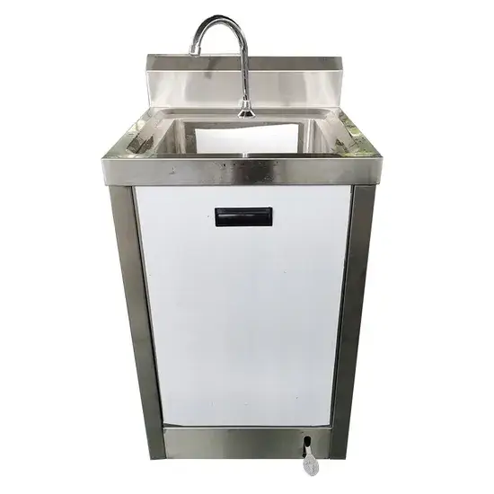 304 bồn rửa công cộng thép không gỉ với chậu rửa tay thông minh điều khiển bằng bàn đạp - Mẫu thiết kế mới