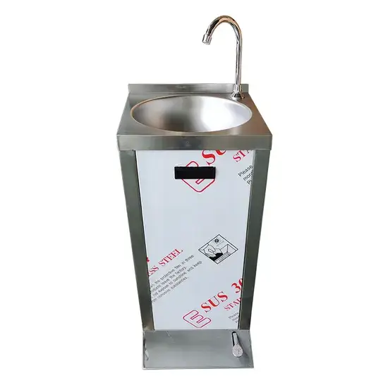 304 bồn rửa công cộng thép không gỉ với chậu rửa tay thông minh điều khiển bằng bàn đạp - Mẫu thiết kế mới