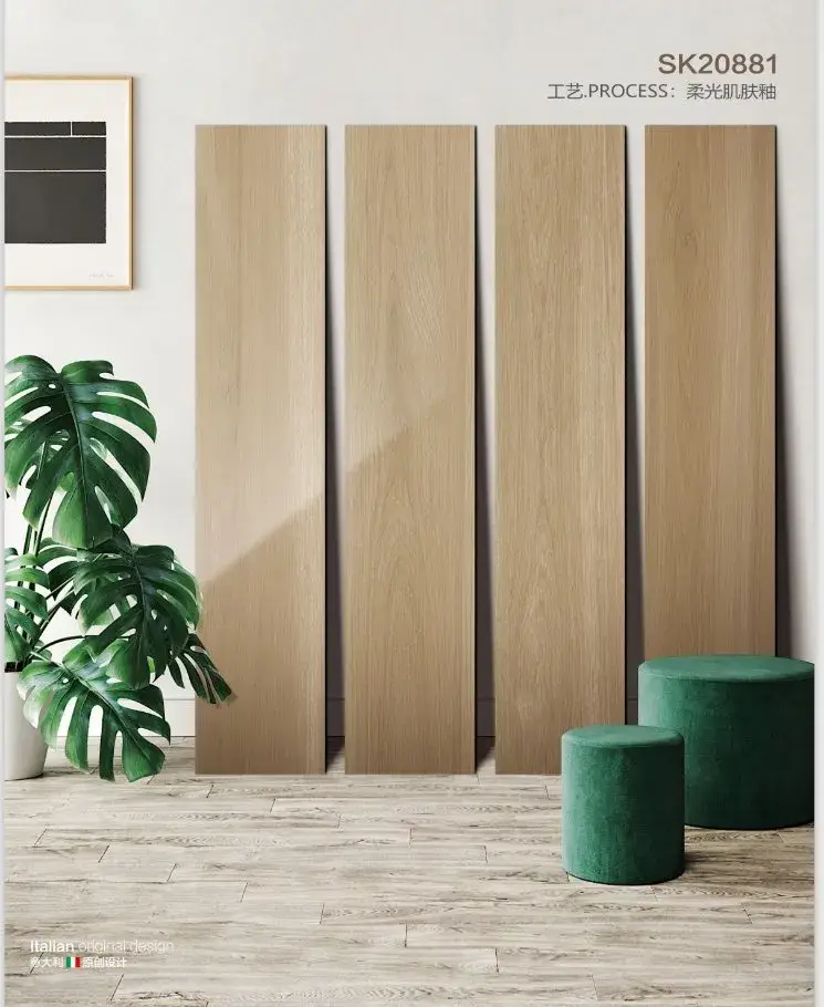 Vân Gỗ Chất Lượng Cao - Gạch Sứ Thiết Kế Mới 100*20cm Phù Hợp cho Dự Án và Bán Lẻ