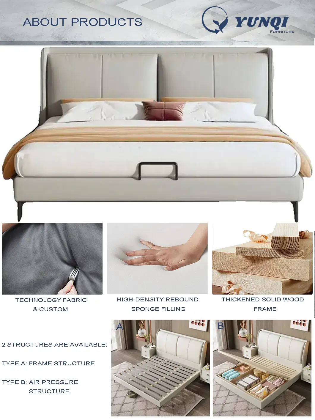 Giường đôi kiểu Ý cao cấp, khung thép gỗ, bộ giường kích thước lớn hiện đại cho phòng ngủ hình ảnh 13-description