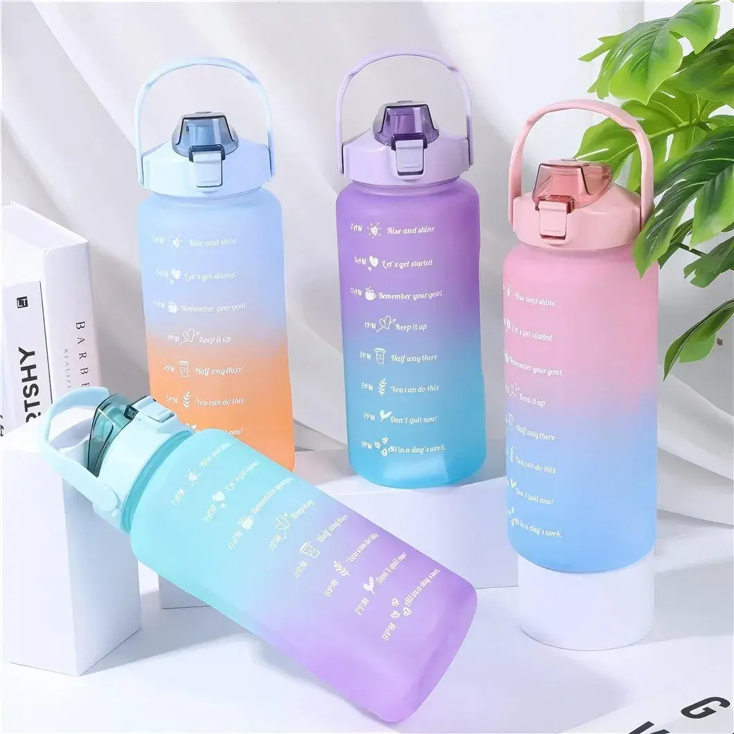 Chai nước thể thao 2L cùng ống hút sáng tạo - Bình jug nhựa PC chất lượng cao hình ảnh 13-description